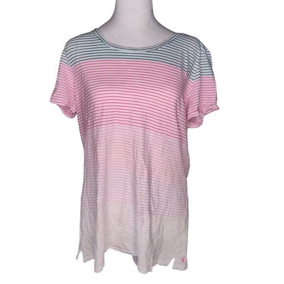 Joules Nessa Multicolor White Ombre Stripe Casual Nautical T-shirt US 12 - Picture 1 of 8
